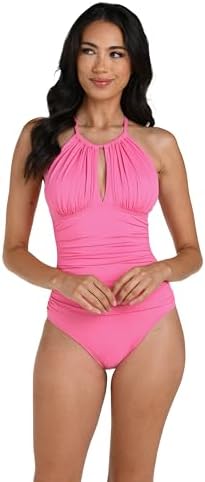 La Blanca Women's Island Goddess Cross Front Keyhole One Piece